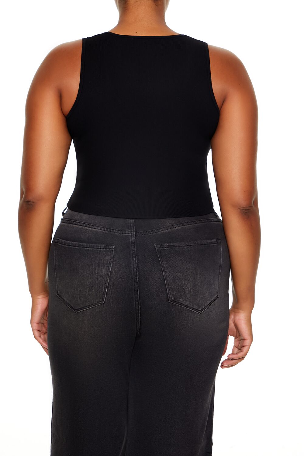 Plus Size Sweater-Knit Corset Tank Top - Forever 21