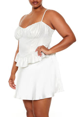 Plus Size Glitter V-Hem Bustier Cami - Forever 21