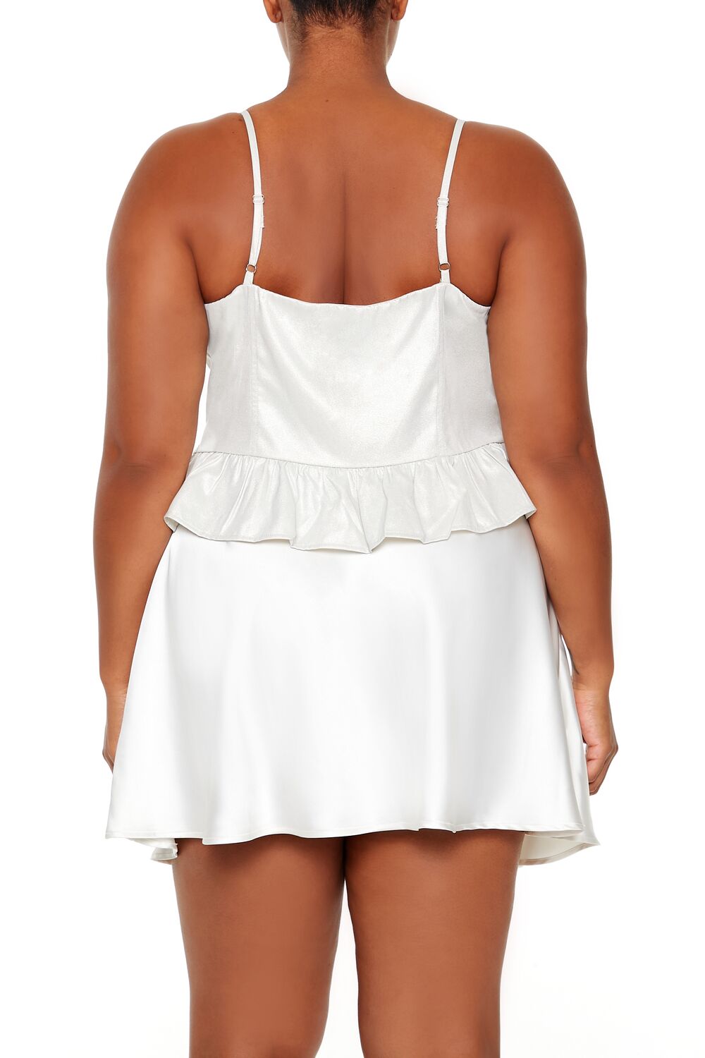 Plus Size Glitter V-Hem Bustier Cami - Forever 21
