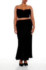 Plus Size Velvet Bow Tube Top - Forever 21