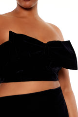 Plus Size Velvet Bow Tube Top - Forever 21