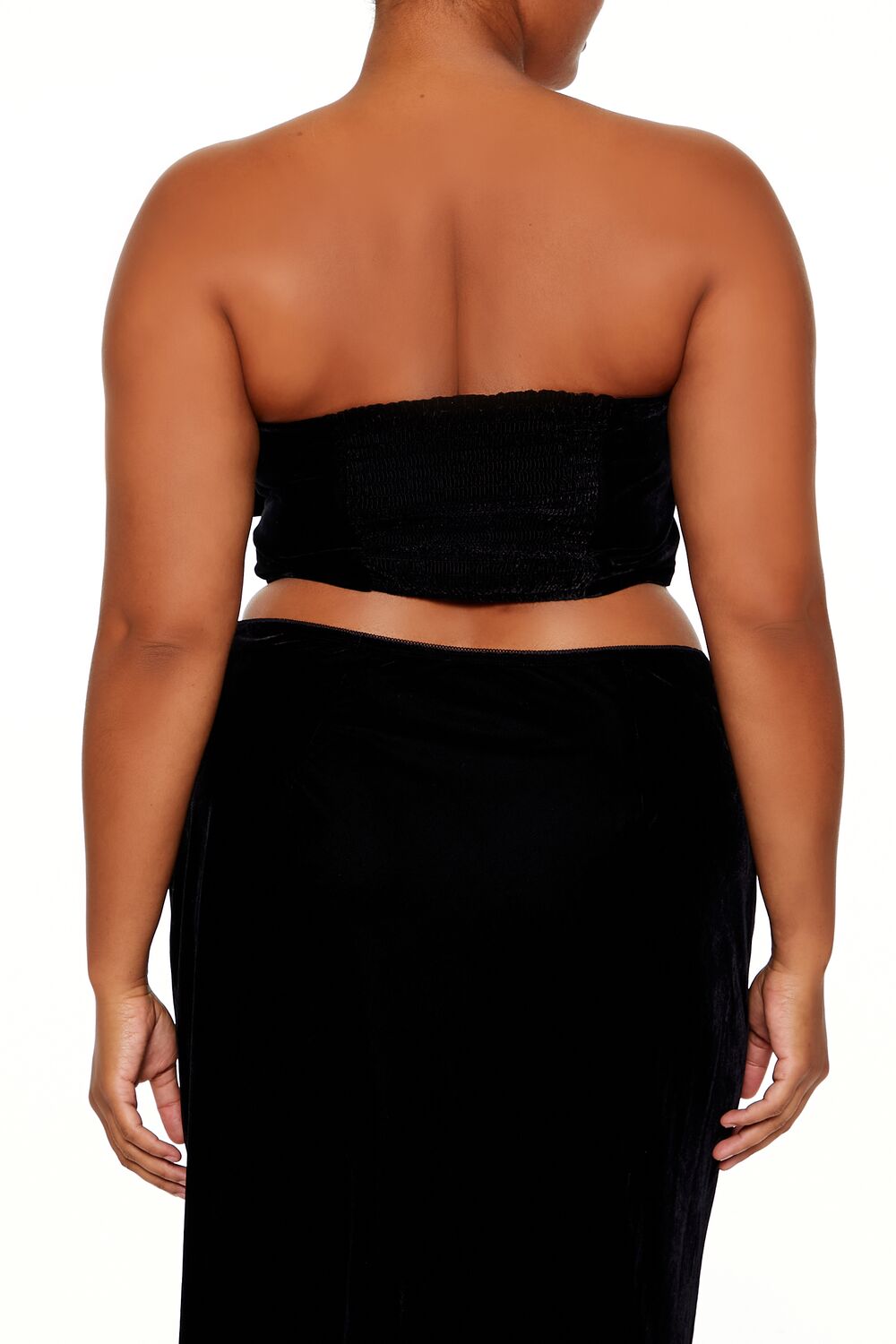 Plus Size Velvet Bow Tube Top - Forever 21