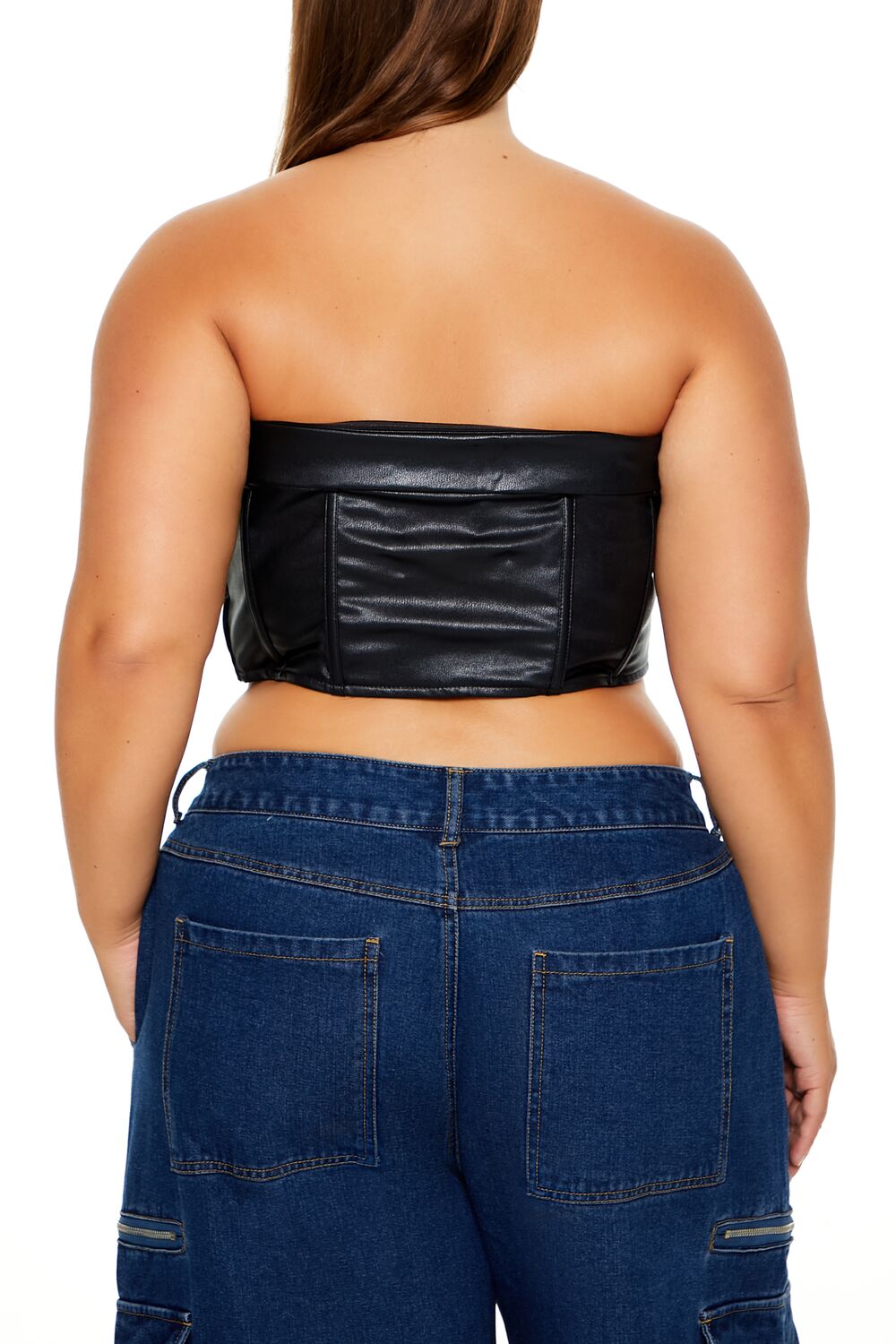 Plus Size Faux Leather Tube Top - Forever 21