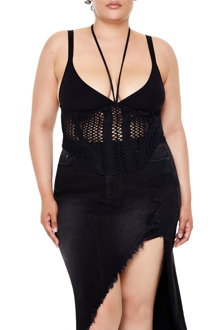 Plus Size Sweater-Knit Strappy Cami - Forever 21