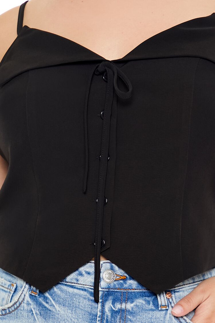 Plus Size Button-Front Cropped Cami - Forever 21