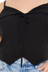 Plus Size Button-Front Cropped Cami - Forever 21