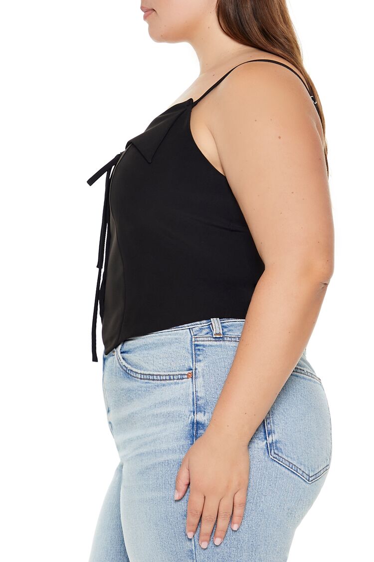 Plus Size Button-Front Cropped Cami - Forever 21