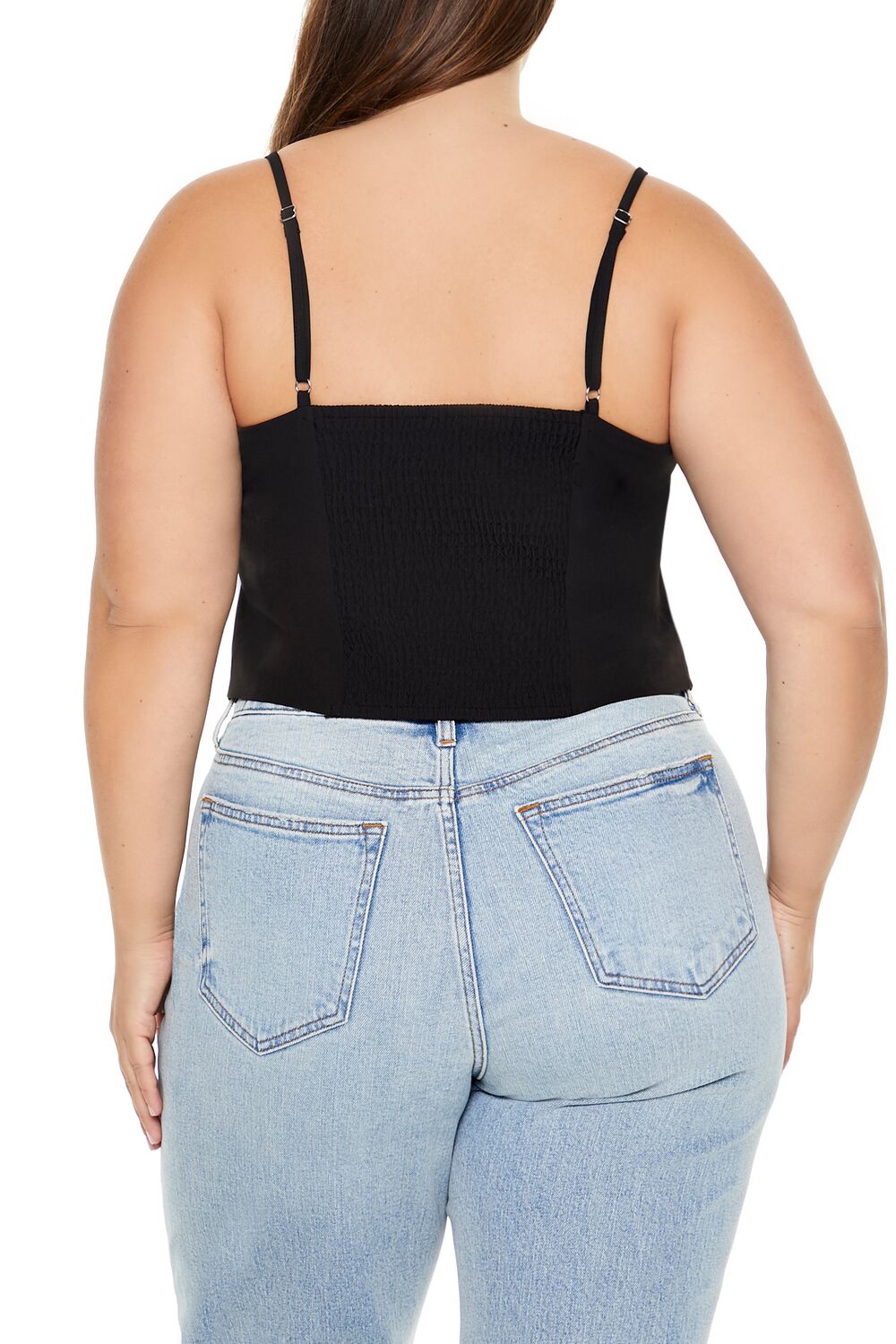 Plus Size Button-Front Cropped Cami - Forever 21