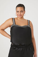 Plus Size Rhinestone-Trim Cami - Forever 21