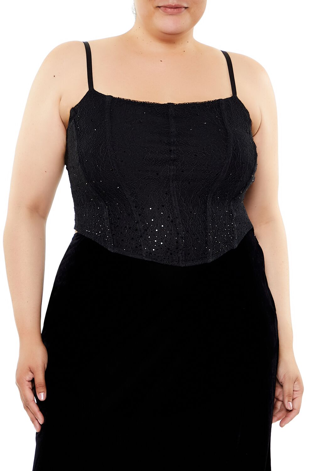 Plus Size Sequin Corset Cami - Forever 21
