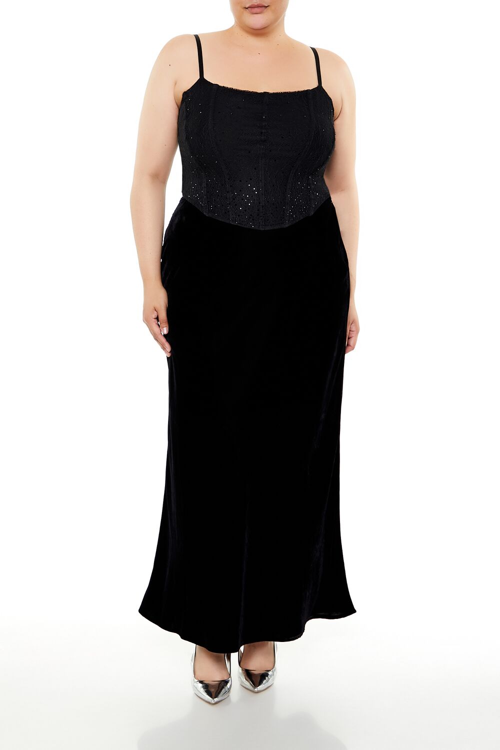 Plus Size Sequin Corset Cami - Forever 21