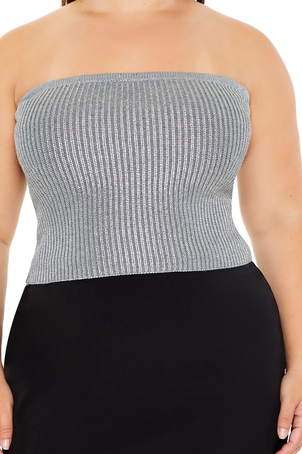 Plus Size Metallic Tube Top - Forever 21