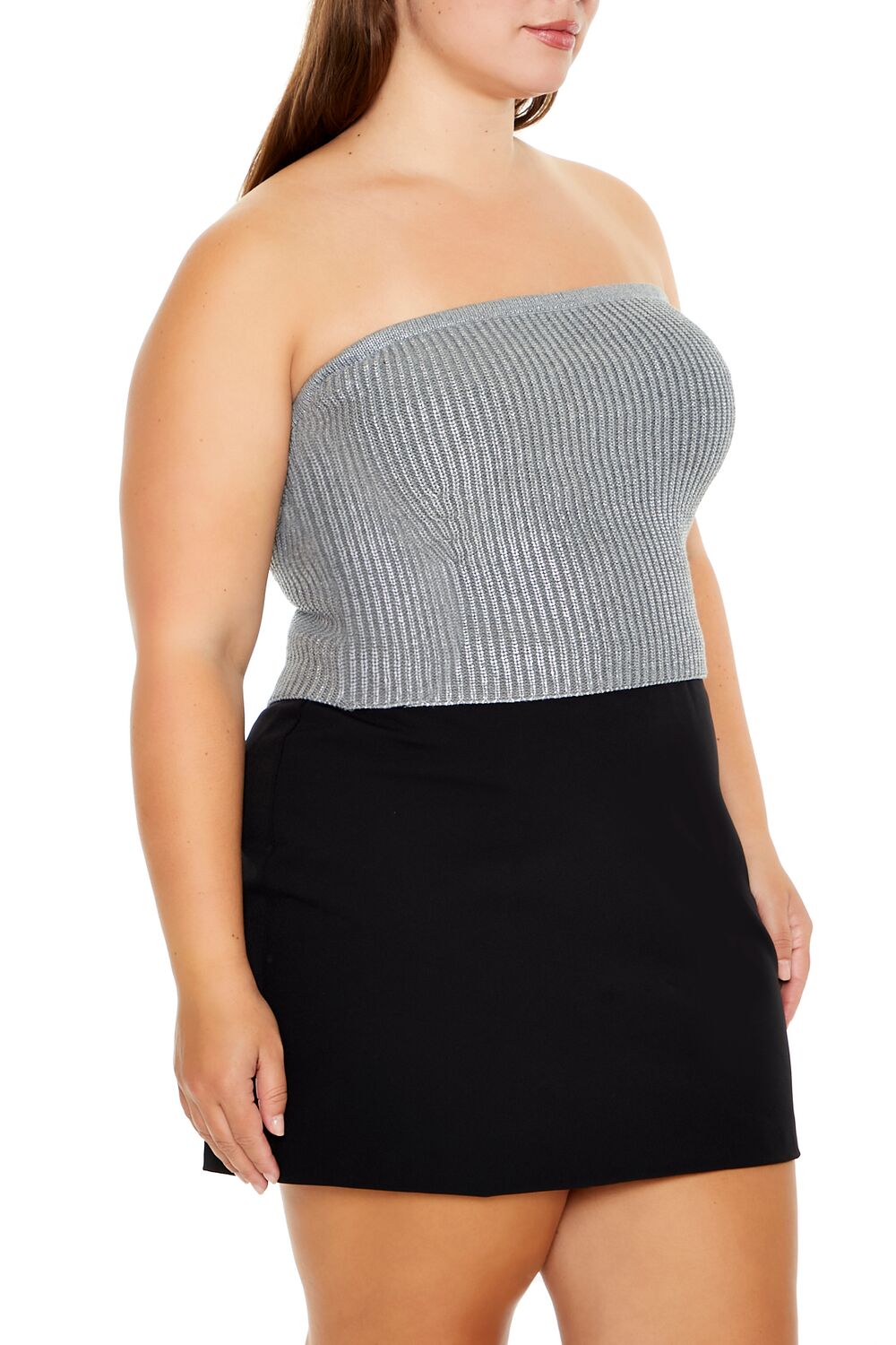 Plus Size Metallic Tube Top - Forever 21