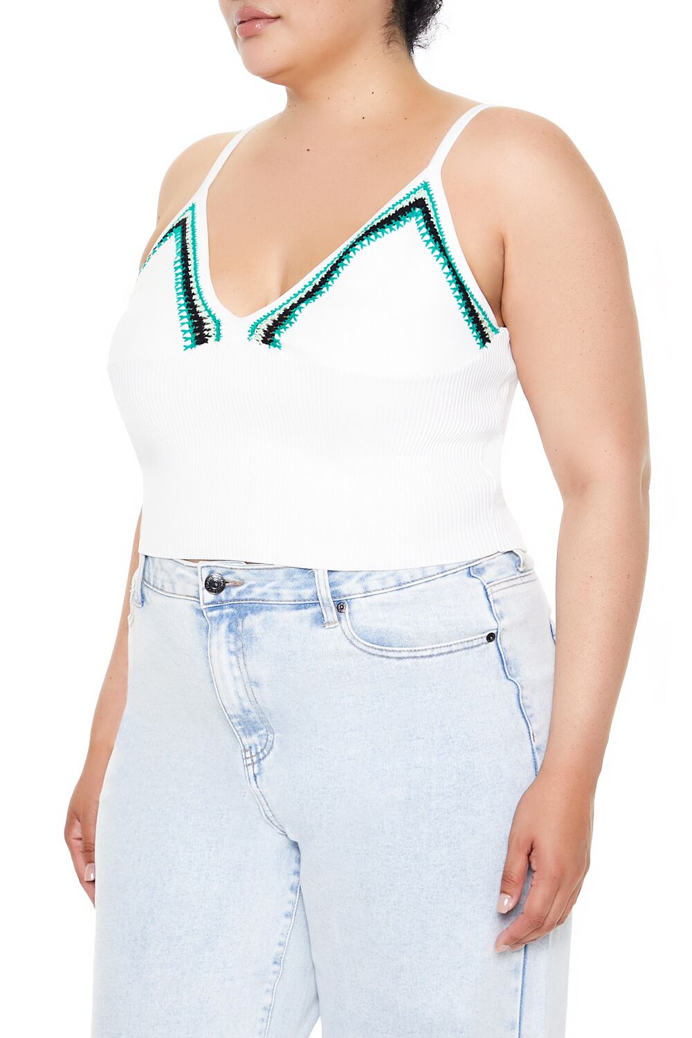 Plus Size Embroidered Sweater-Knit Cami - Forever 21