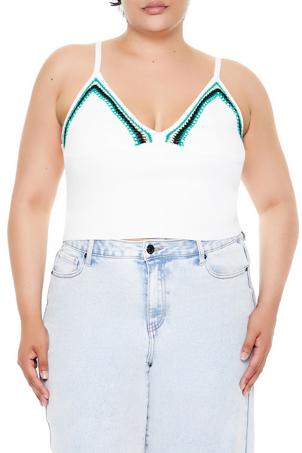 Plus Size Embroidered Sweater-Knit Cami - Forever 21