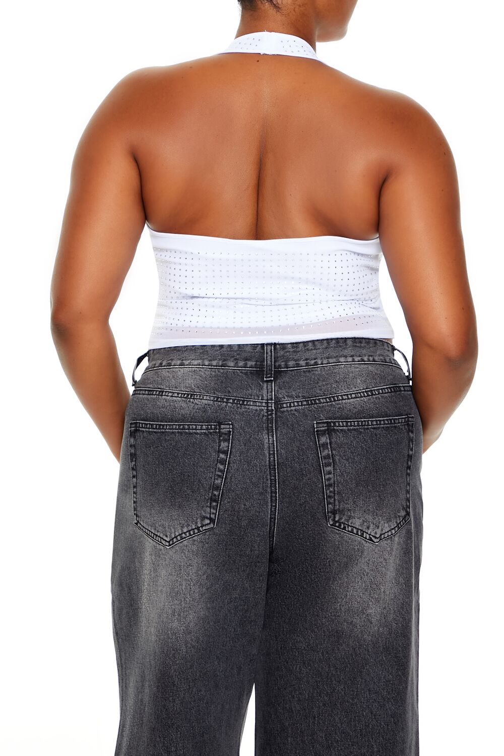 Plus Size Rhinestone Halter Top - Forever 21