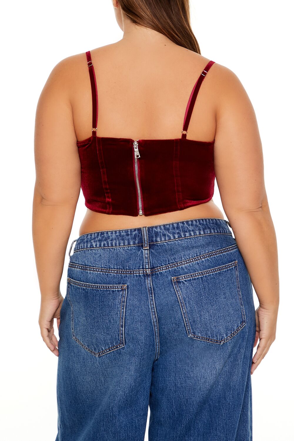 Plus Size Velvet Cropped Cami - Forever 21