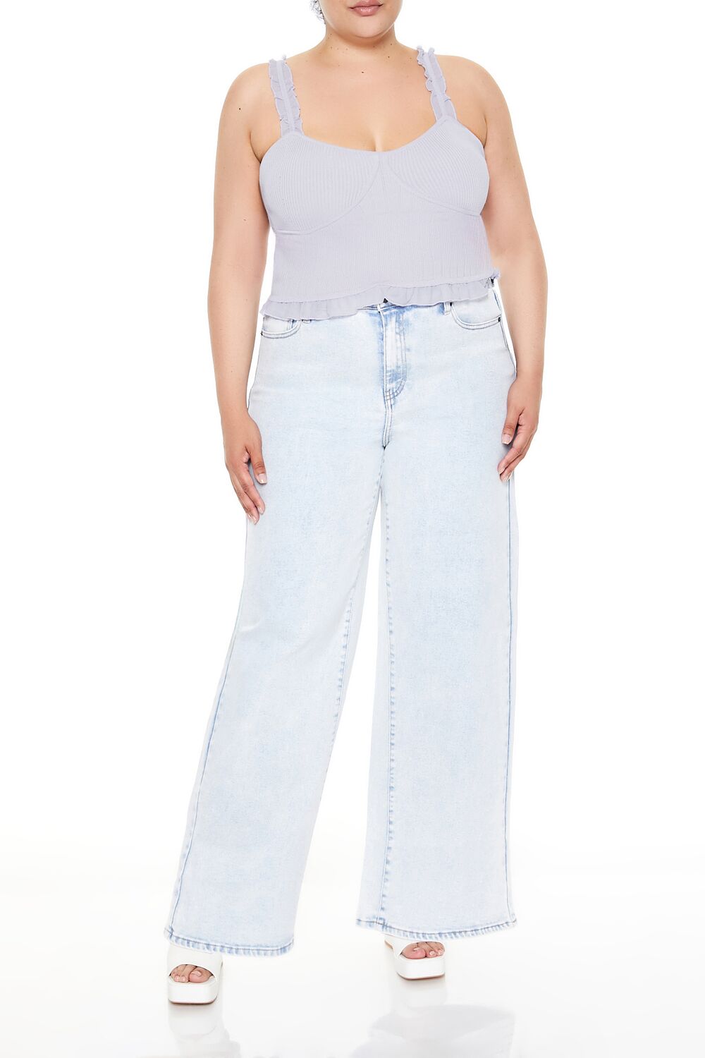 Plus Size Ruffle Sweater-Knit Cami - Forever 21