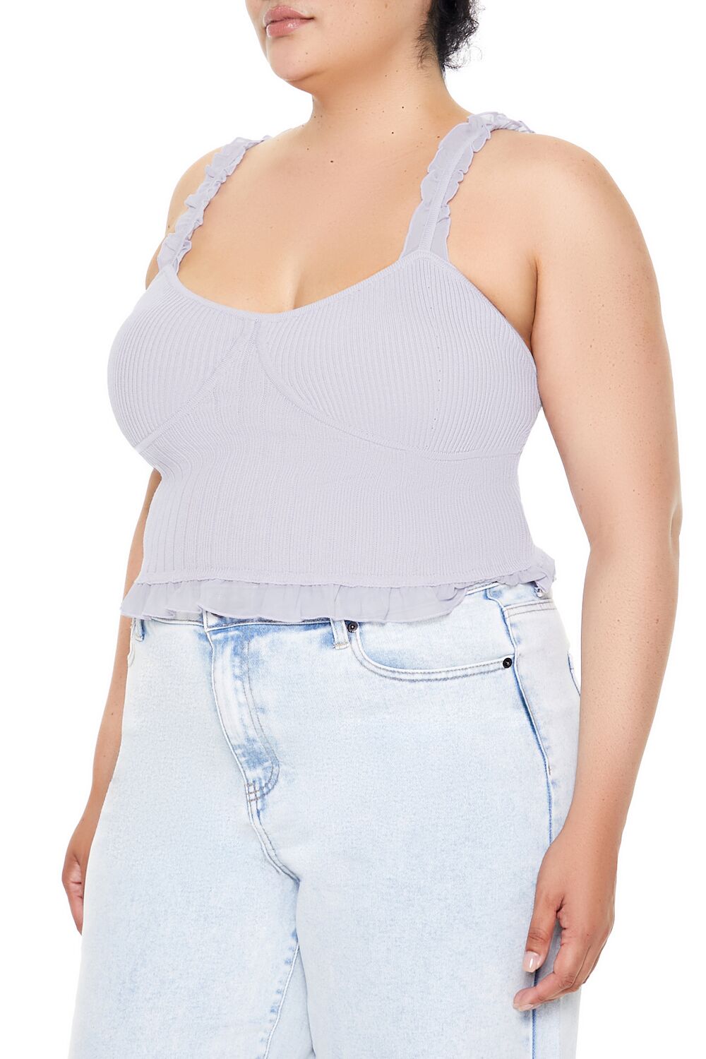 Plus Size Ruffle Sweater-Knit Cami - Forever 21