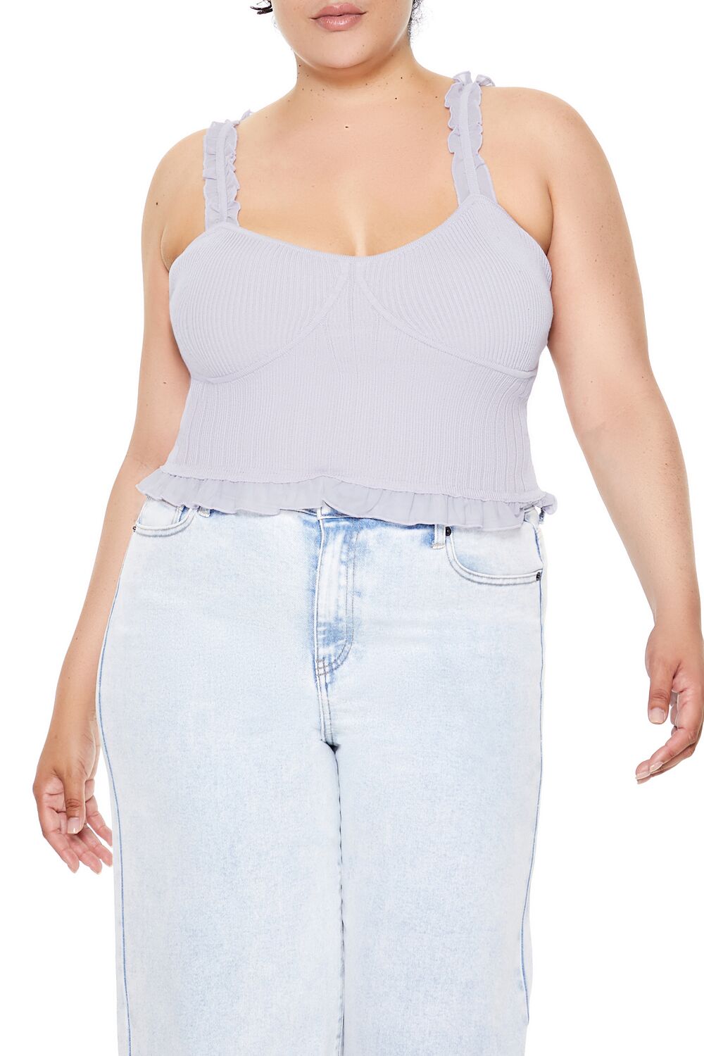 Plus Size Ruffle Sweater-Knit Cami - Forever 21