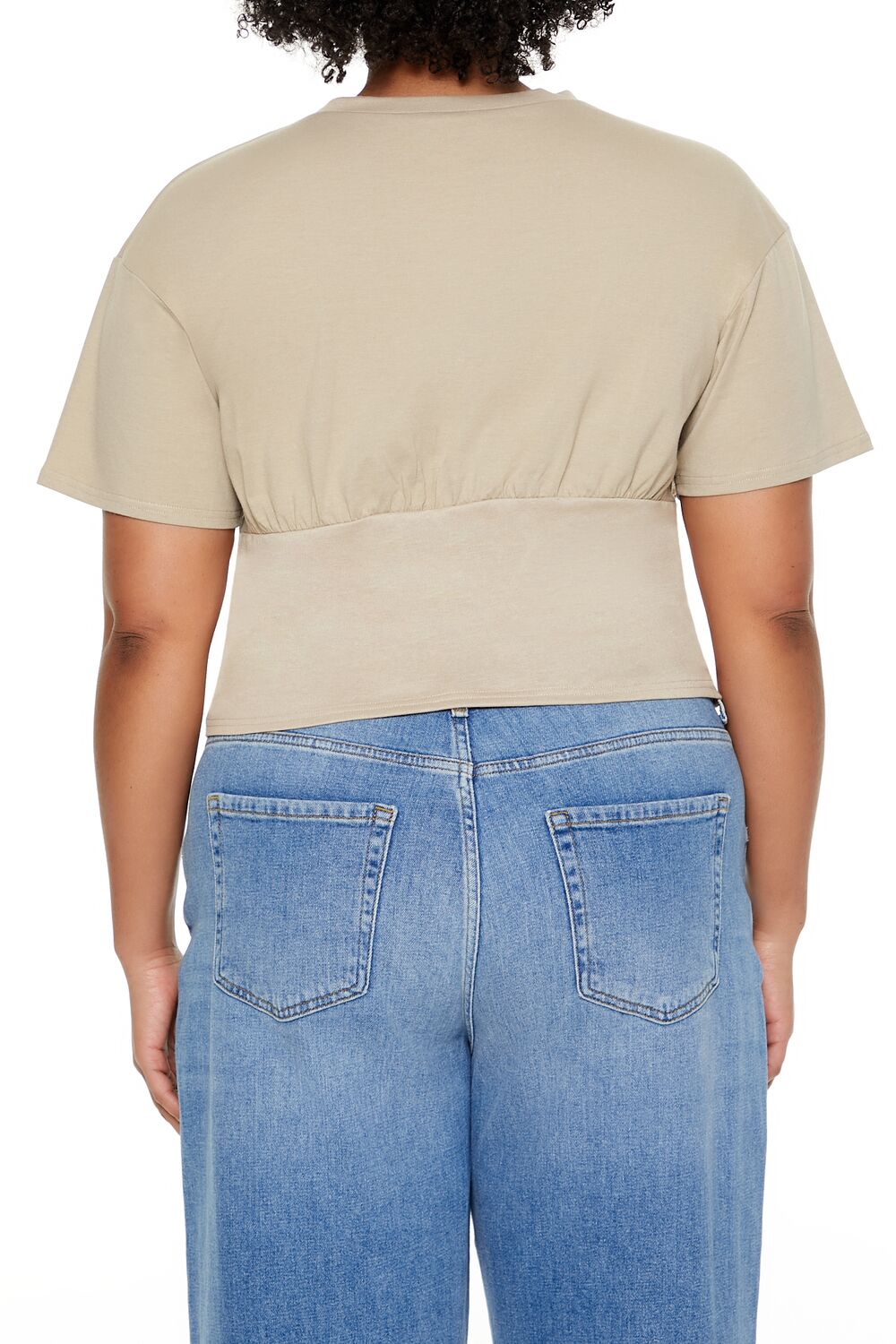 Plus Size Cropped Bustier Tee - Forever 21