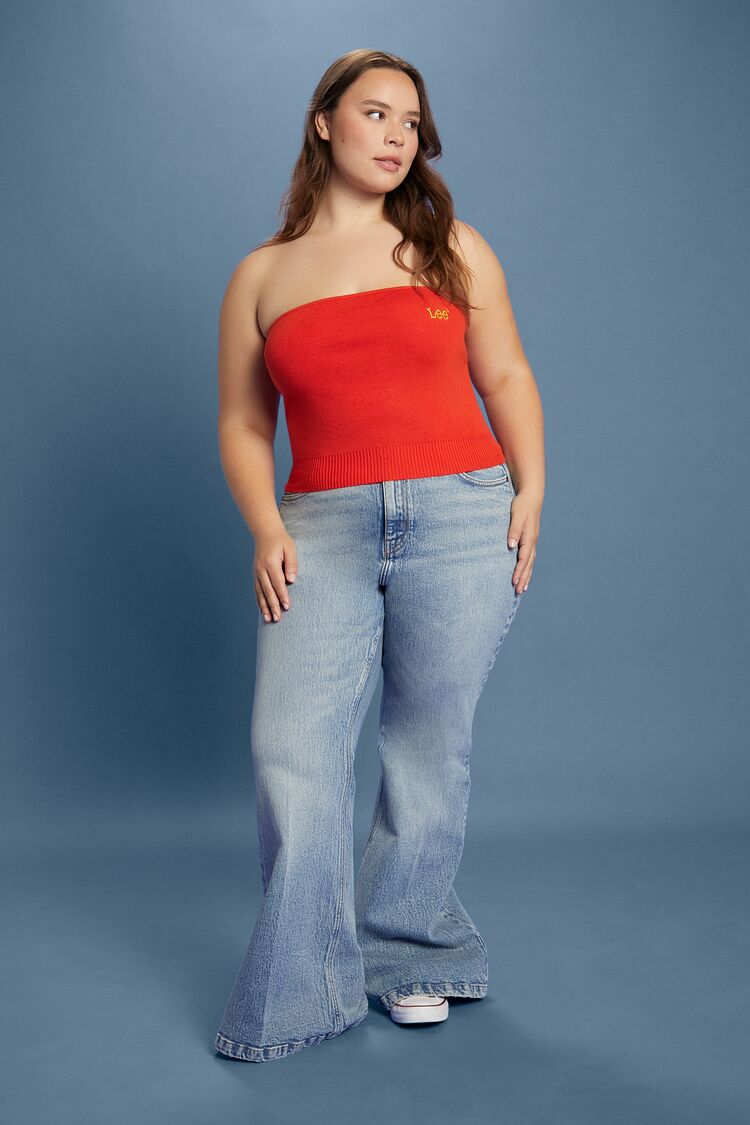 Plus Size Lee Sweater-Knit Tube Top - Forever 21
