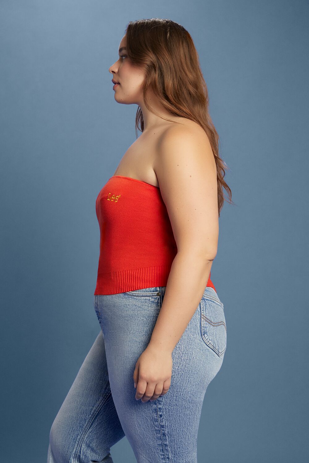 Plus Size Lee Sweater-Knit Tube Top - Forever 21