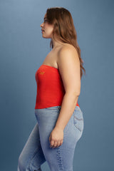 Plus Size Lee Sweater-Knit Tube Top - Forever 21