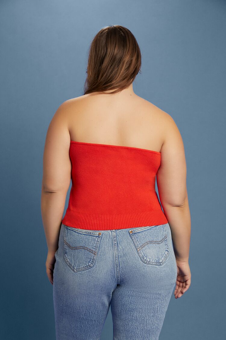 Plus Size Lee Sweater-Knit Tube Top - Forever 21
