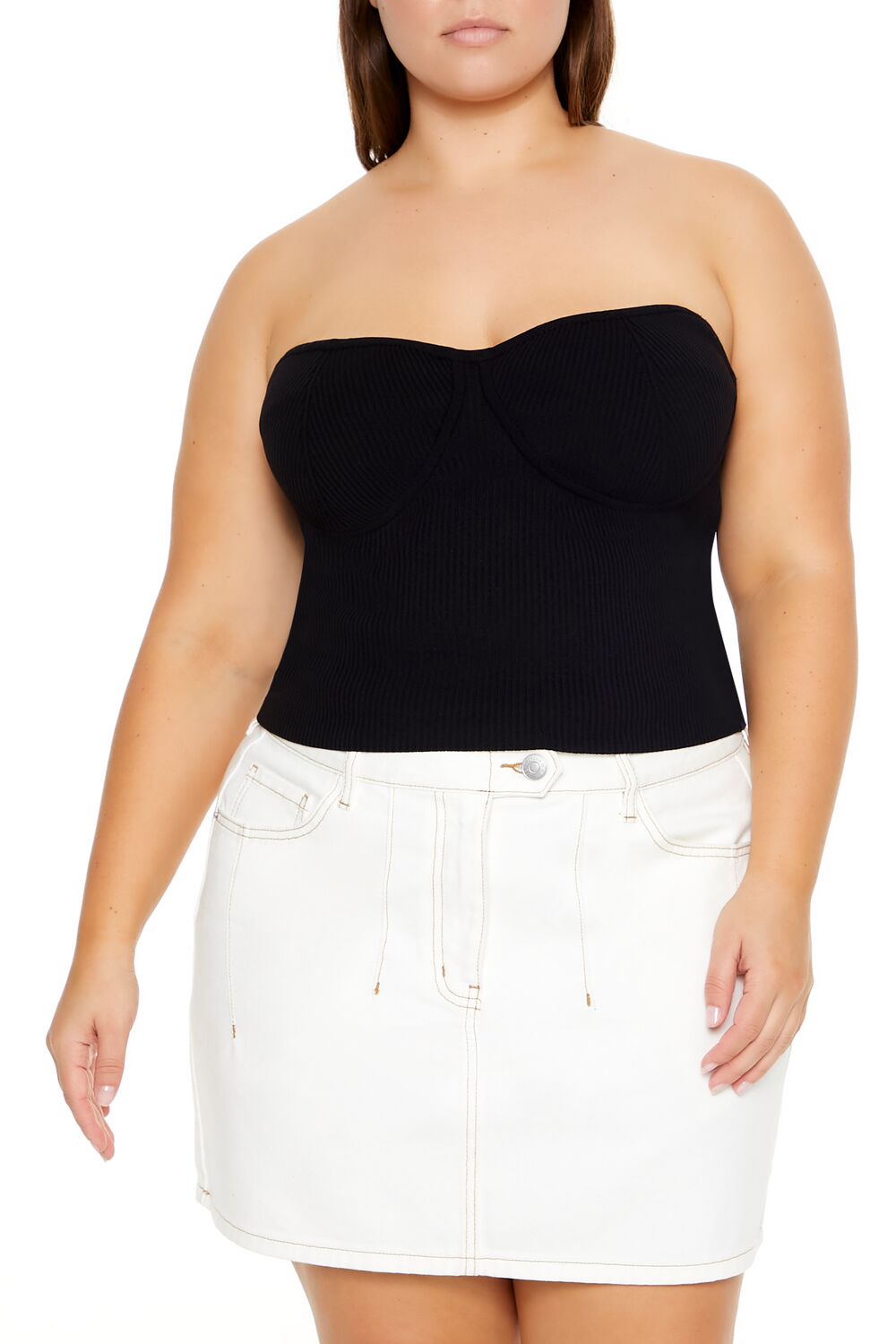 Plus Size Sweater-Knit Tube Top - Forever 21