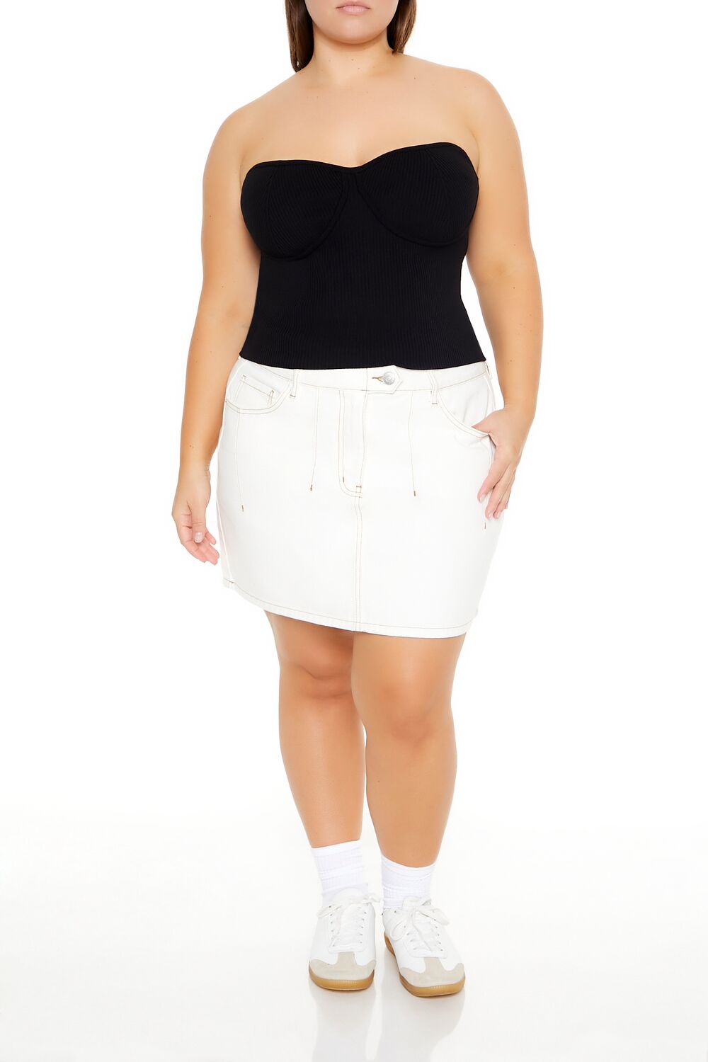 Plus Size Sweater-Knit Tube Top - Forever 21