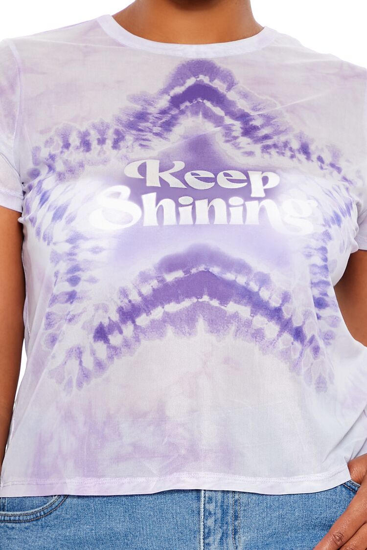 Plus Size Keep Shining Tie-Dye Tee - Forever 21