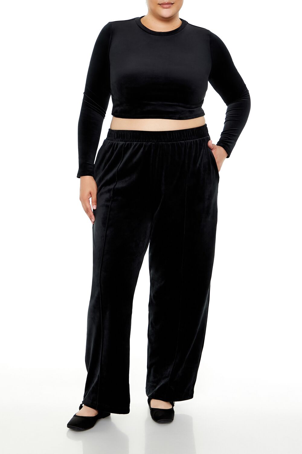 Plus Size Velour Crop Top - Forever 21