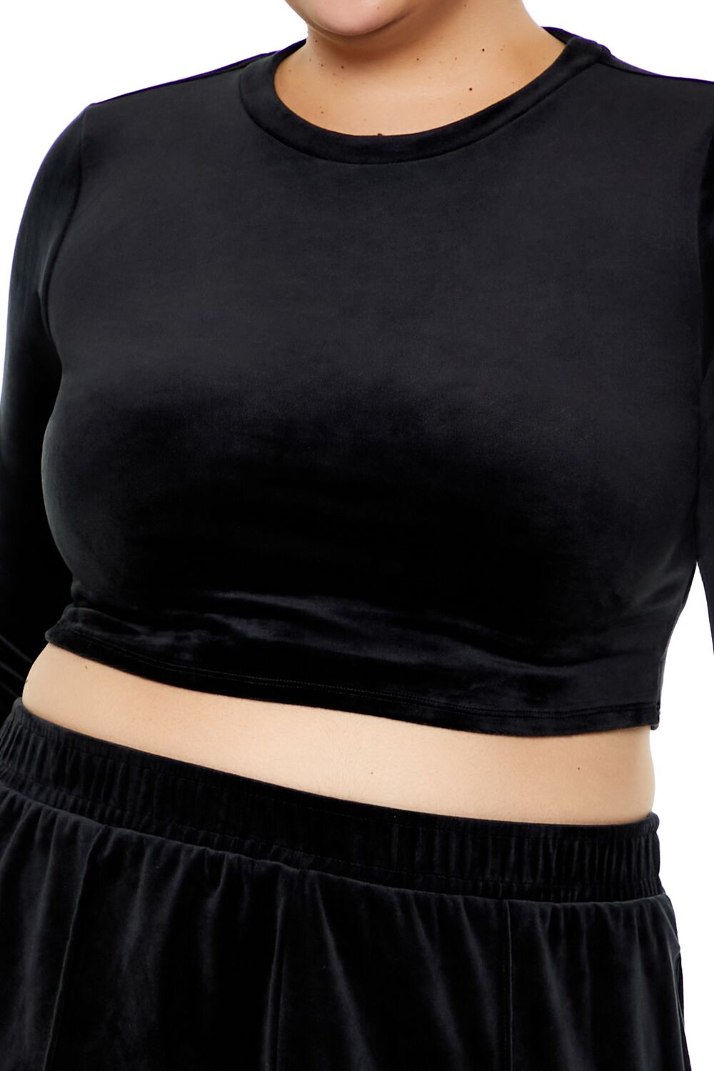 Plus Size Velour Crop Top - Forever 21
