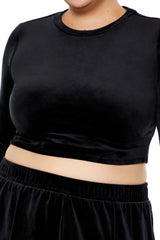Plus Size Velour Crop Top - Forever 21