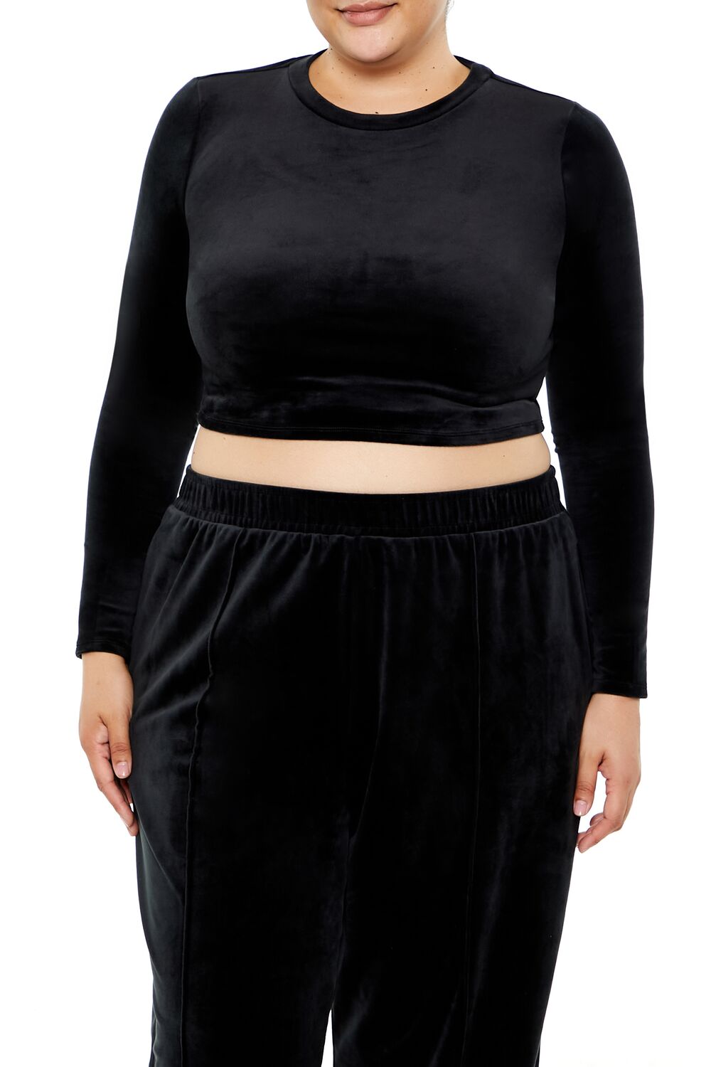 Plus Size Velour Crop Top - Forever 21