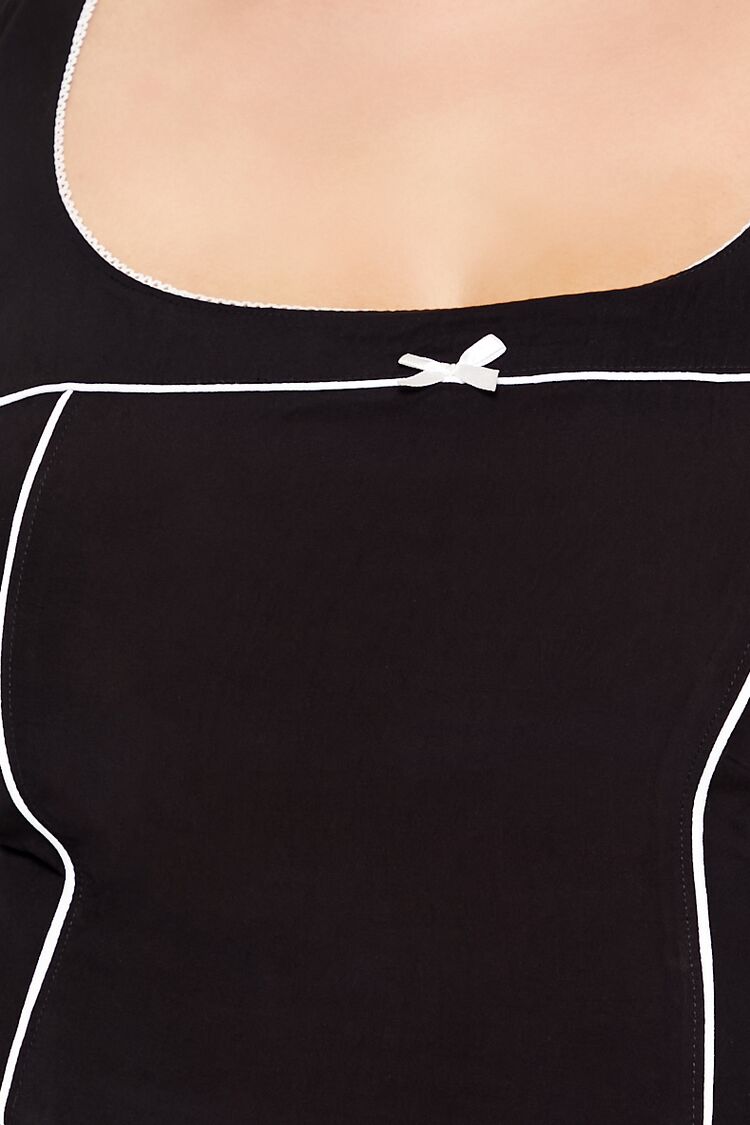 Plus Size Two-Tone Bow Crop Top - Forever 21