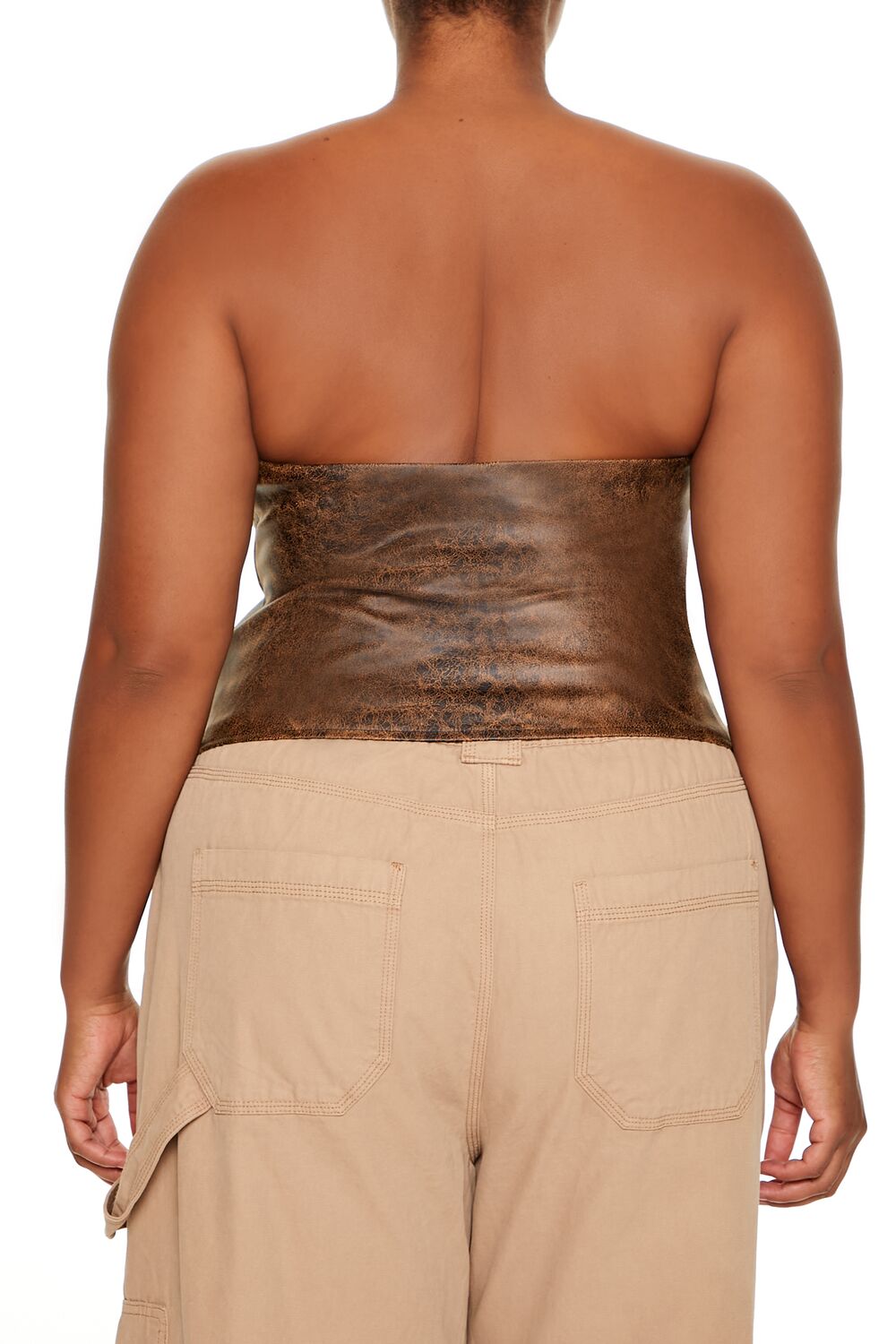 Plus Size Faux Leather Tube Top - Forever 21