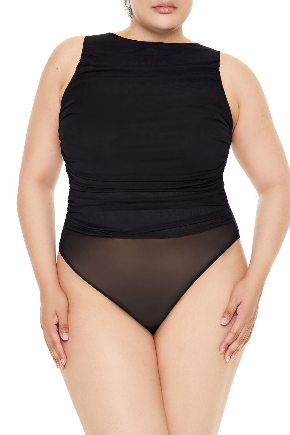 Plus Size Sheer Mesh Bodysuit - Forever 21