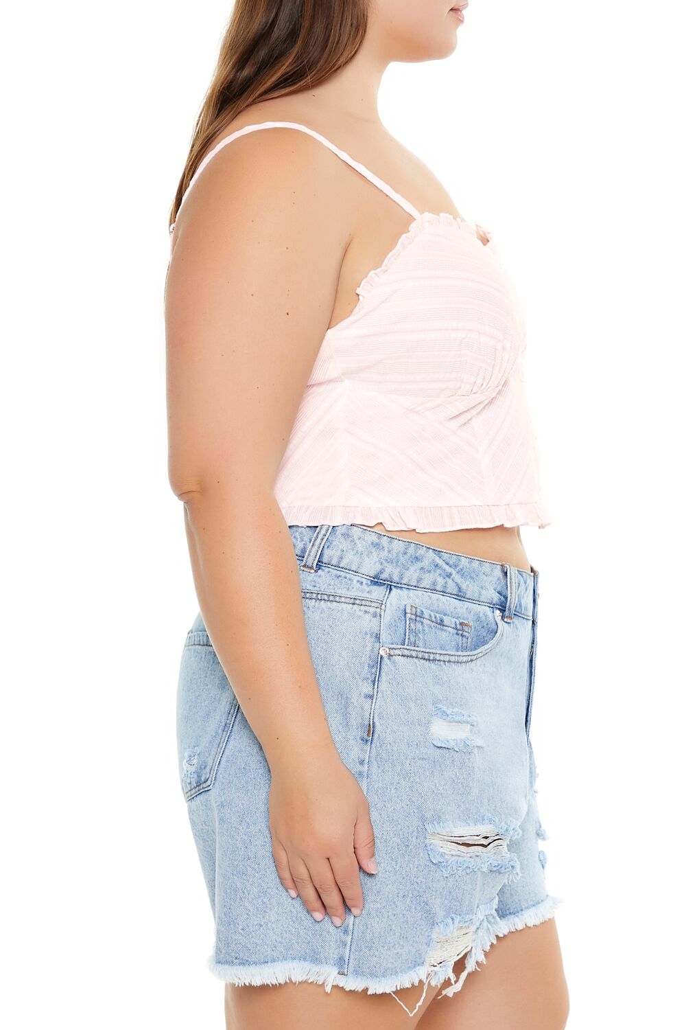 Plus Size Striped Cropped Cami - Forever 21