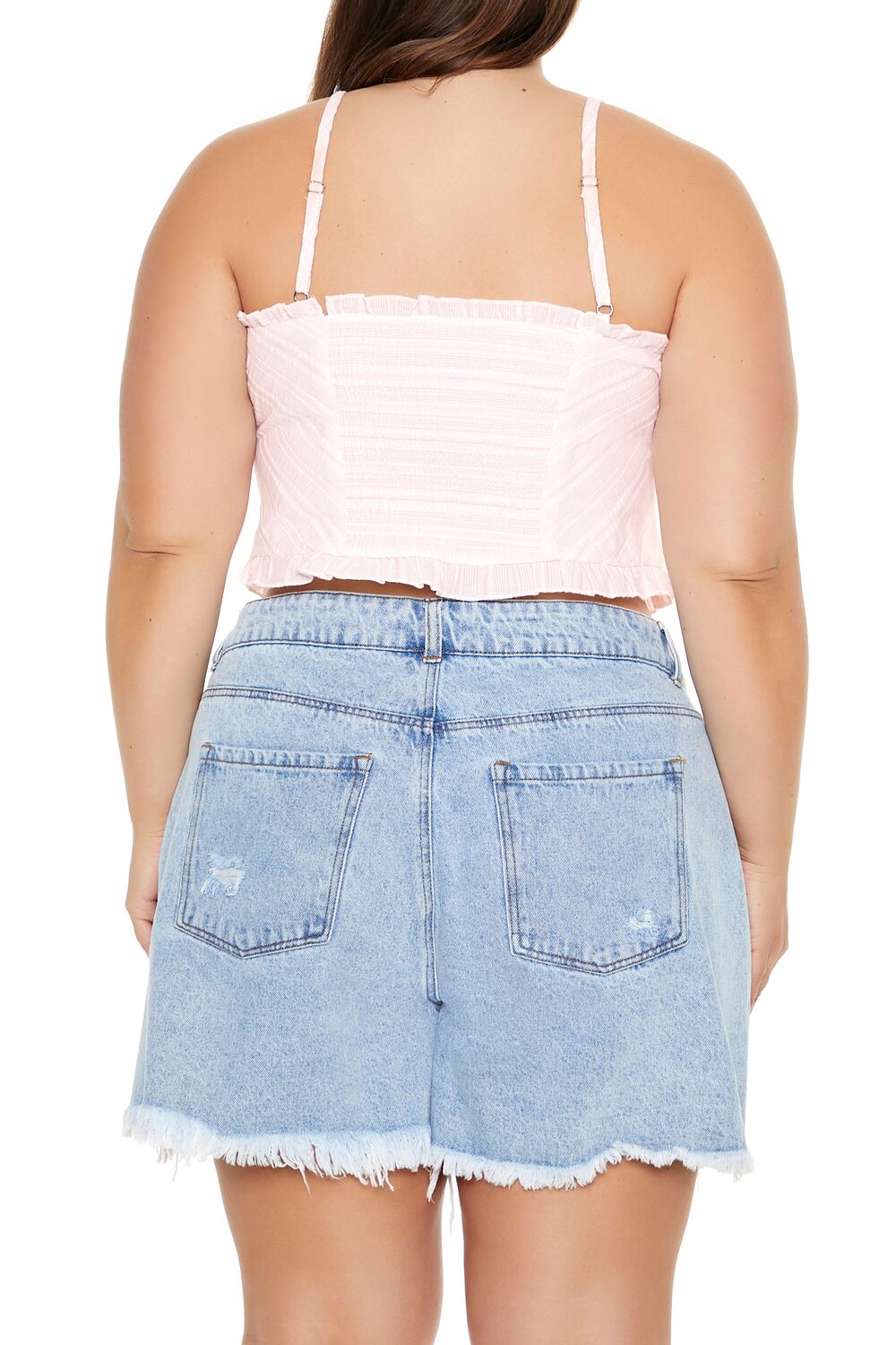 Plus Size Striped Cropped Cami - Forever 21