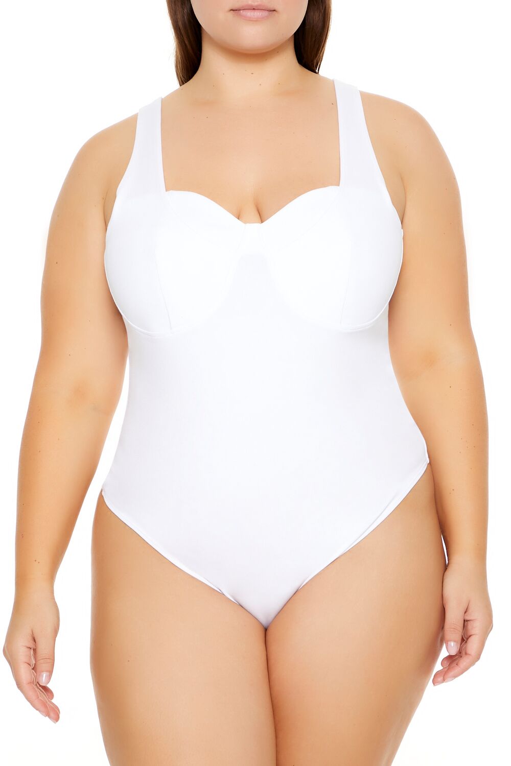 Plus Size Ponte Knit Thong Bodysuit - Forever 21