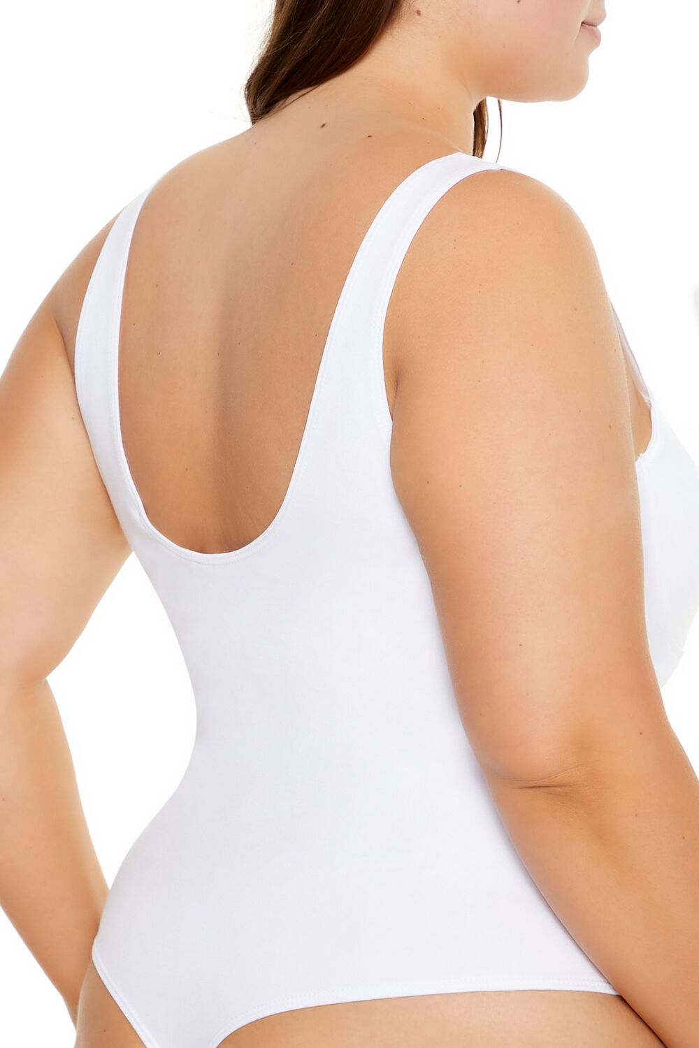 Plus Size Ponte Knit Thong Bodysuit - Forever 21
