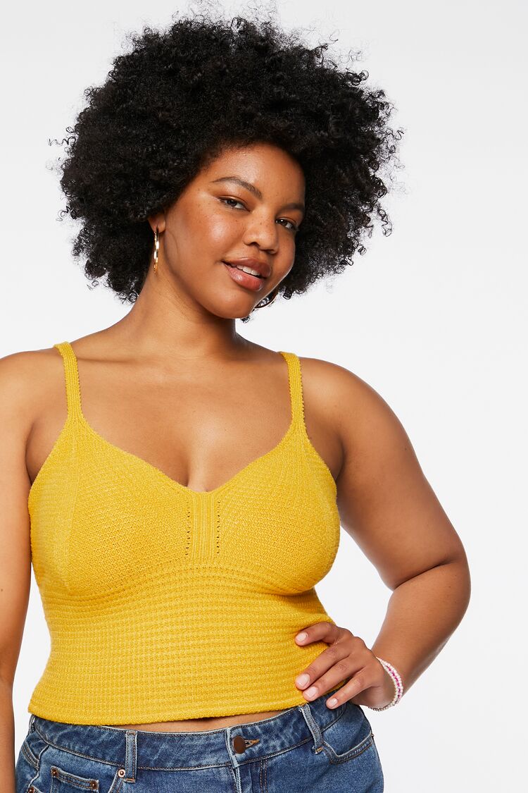 Plus Size Sweater-Knit Cropped Cami - Forever 21