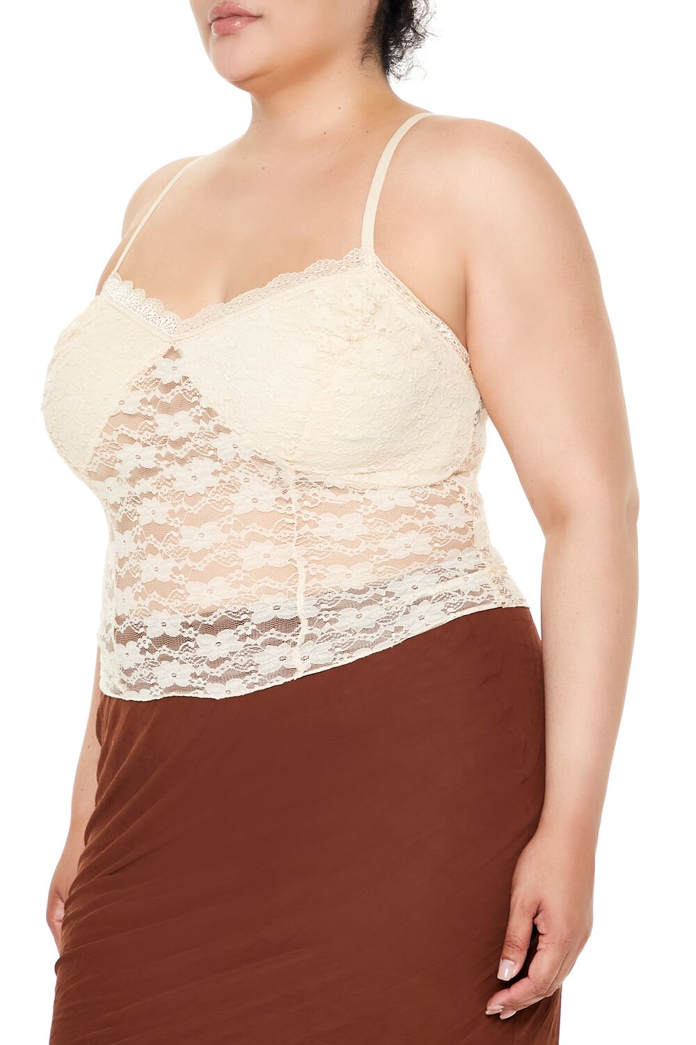 Plus Size Sheer Lace Cami - Forever 21
