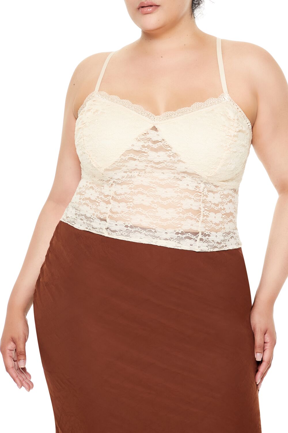Plus Size Sheer Lace Cami - Forever 21