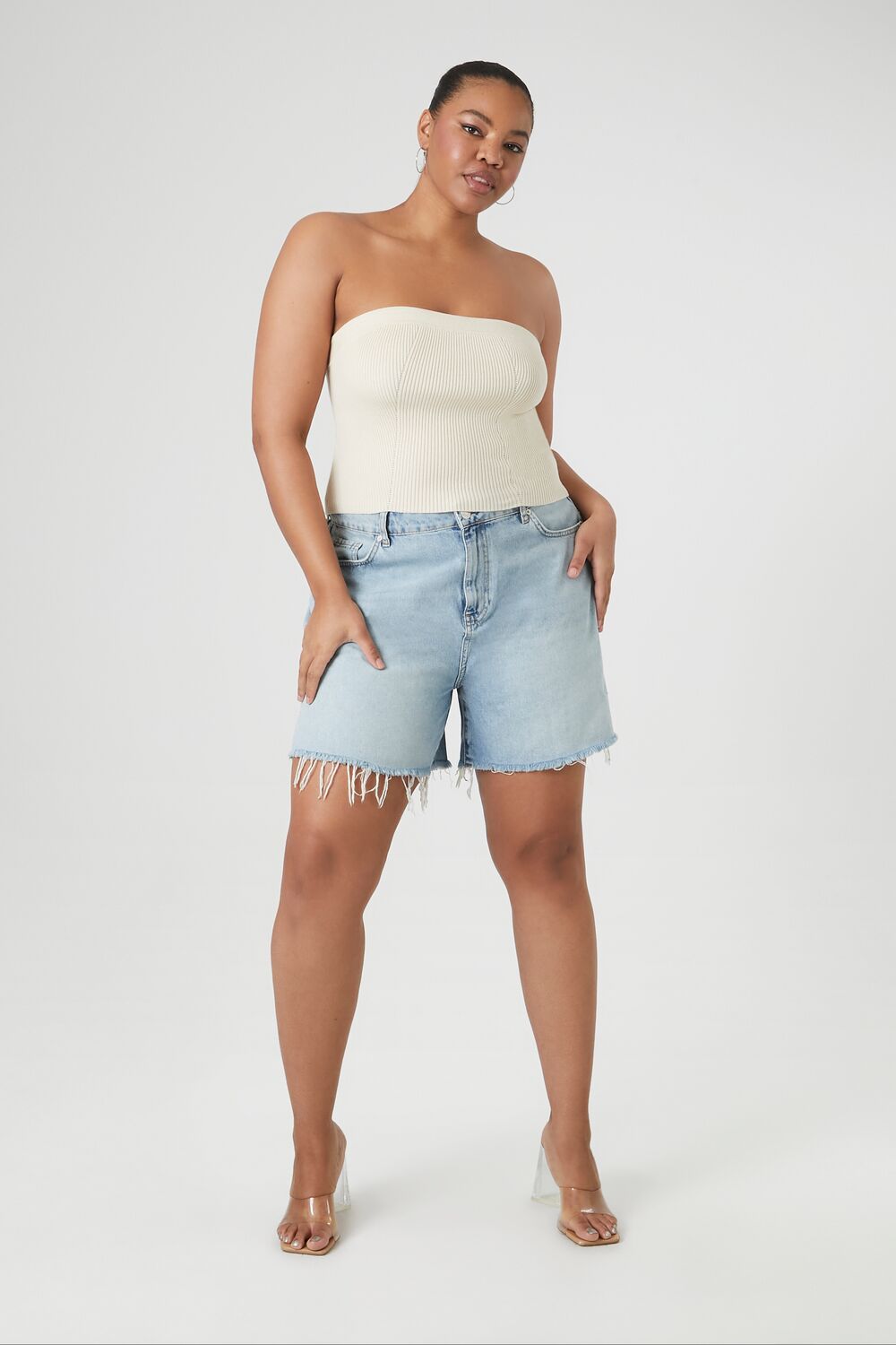 Plus Size Sweater-Knit Tube Top - Forever 21