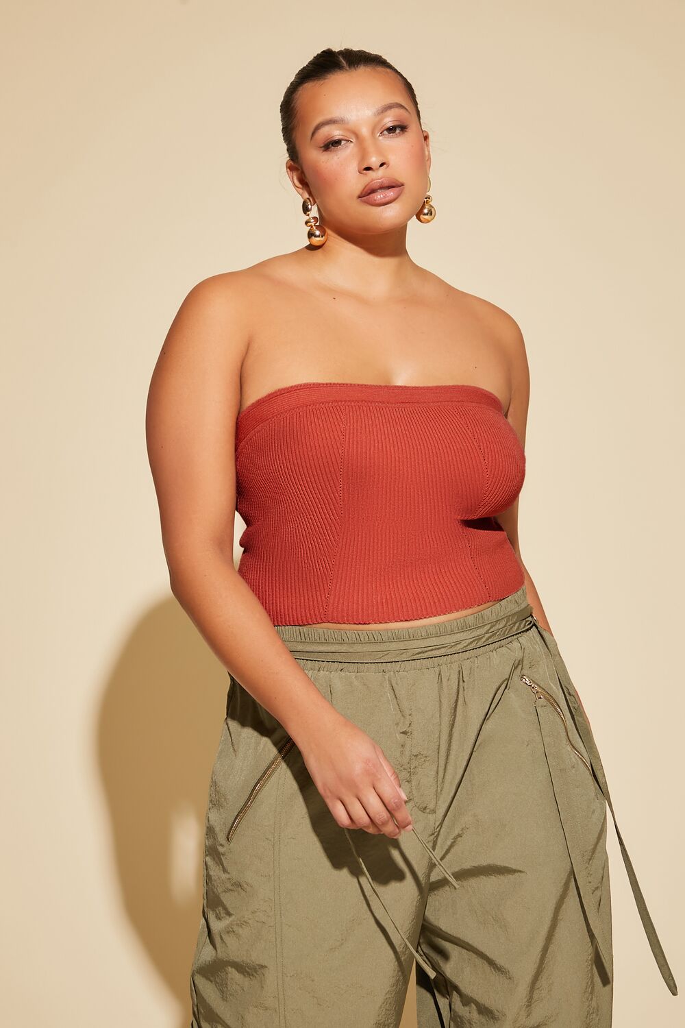 Plus Size Sweater-Knit Tube Top - Forever 21