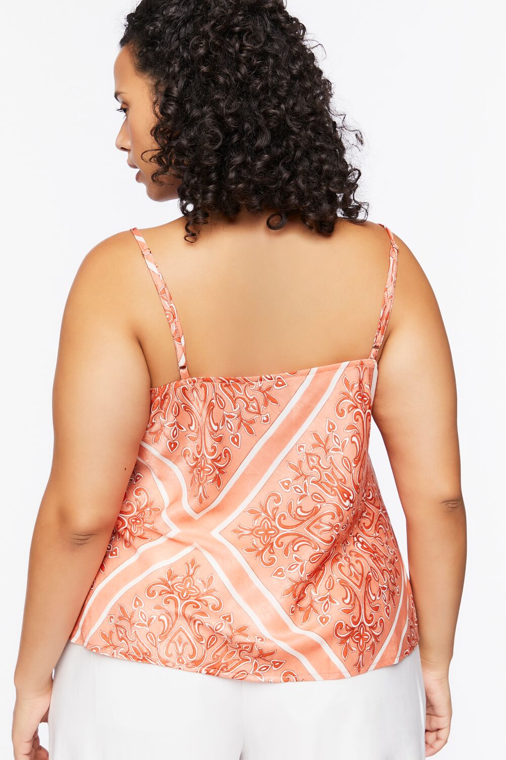 Plus Size Baroque Print Satin Cami - Forever 21
