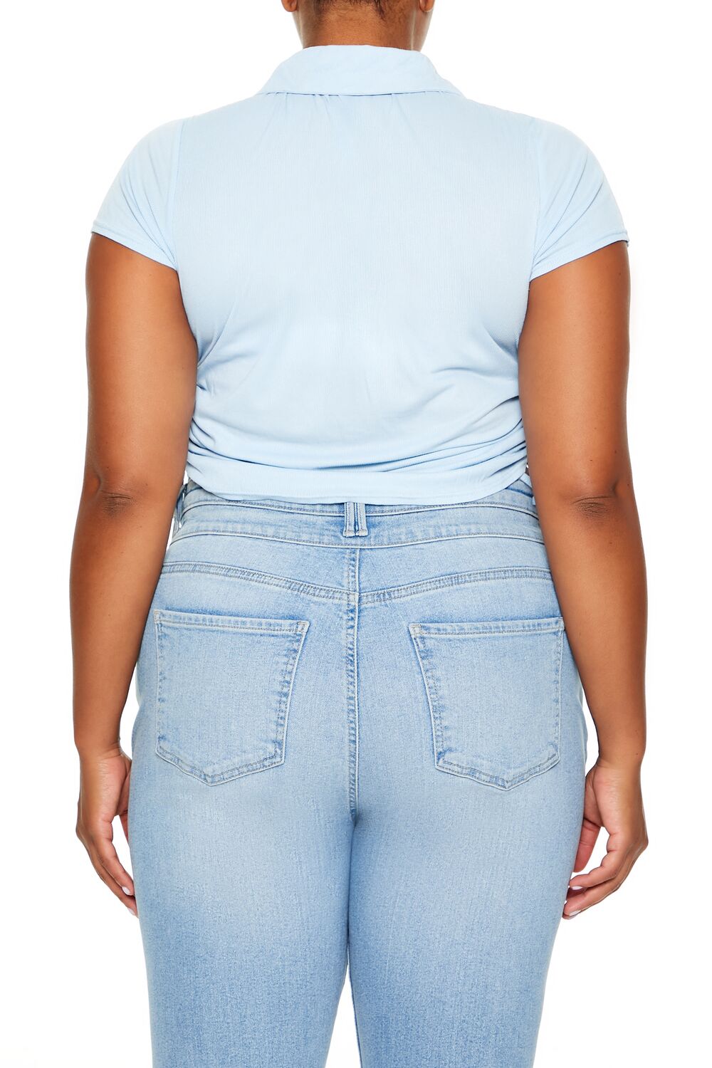 Plus Size Drawstring Polo Shirt - Forever 21